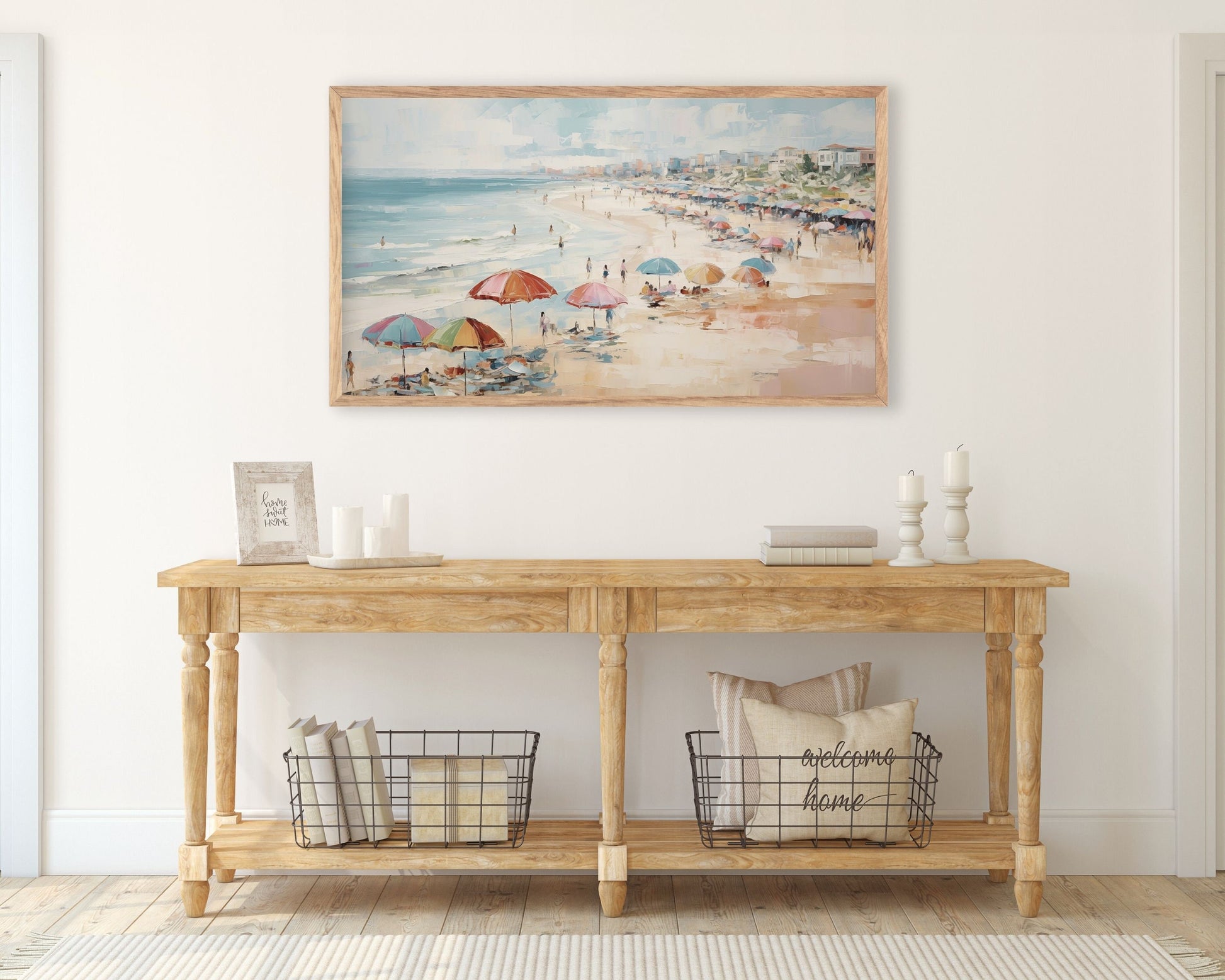 Summer Beach Umbrellas Frame TV Art