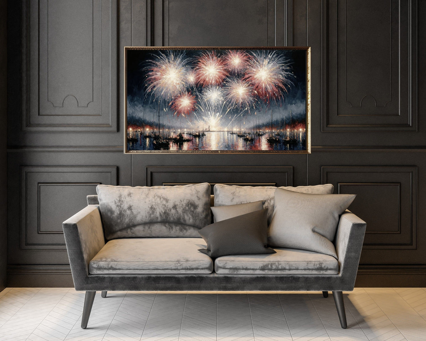 4th July Fireworks Painting Frame TV Art