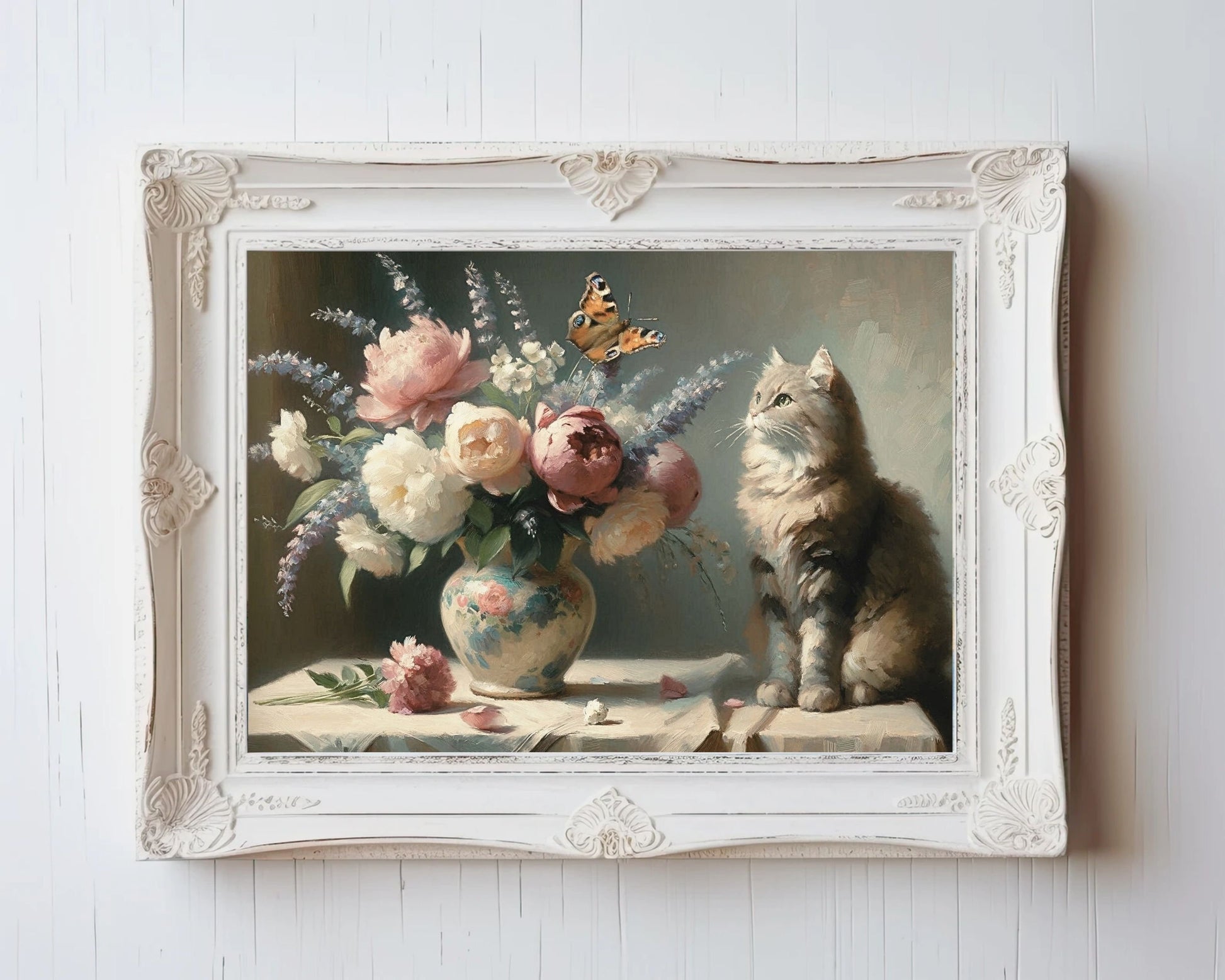 Moody Still Life with Cat Printable Wall Art