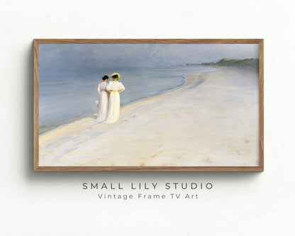 Women On Beach Frame TV Art