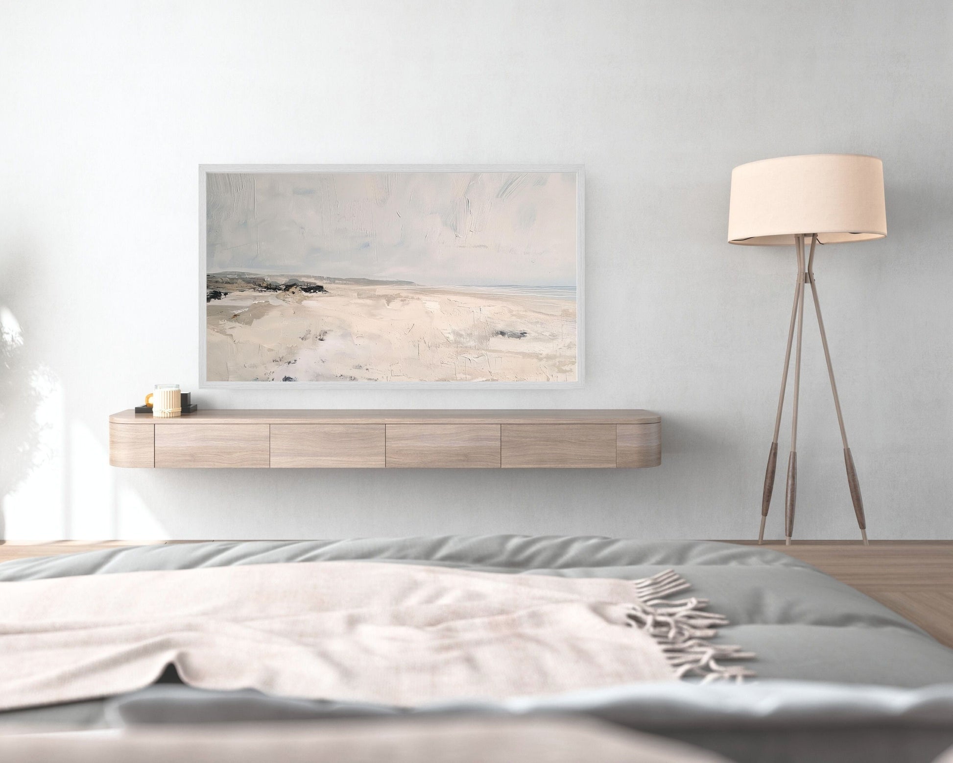 Neutral Beach Frame TV Art