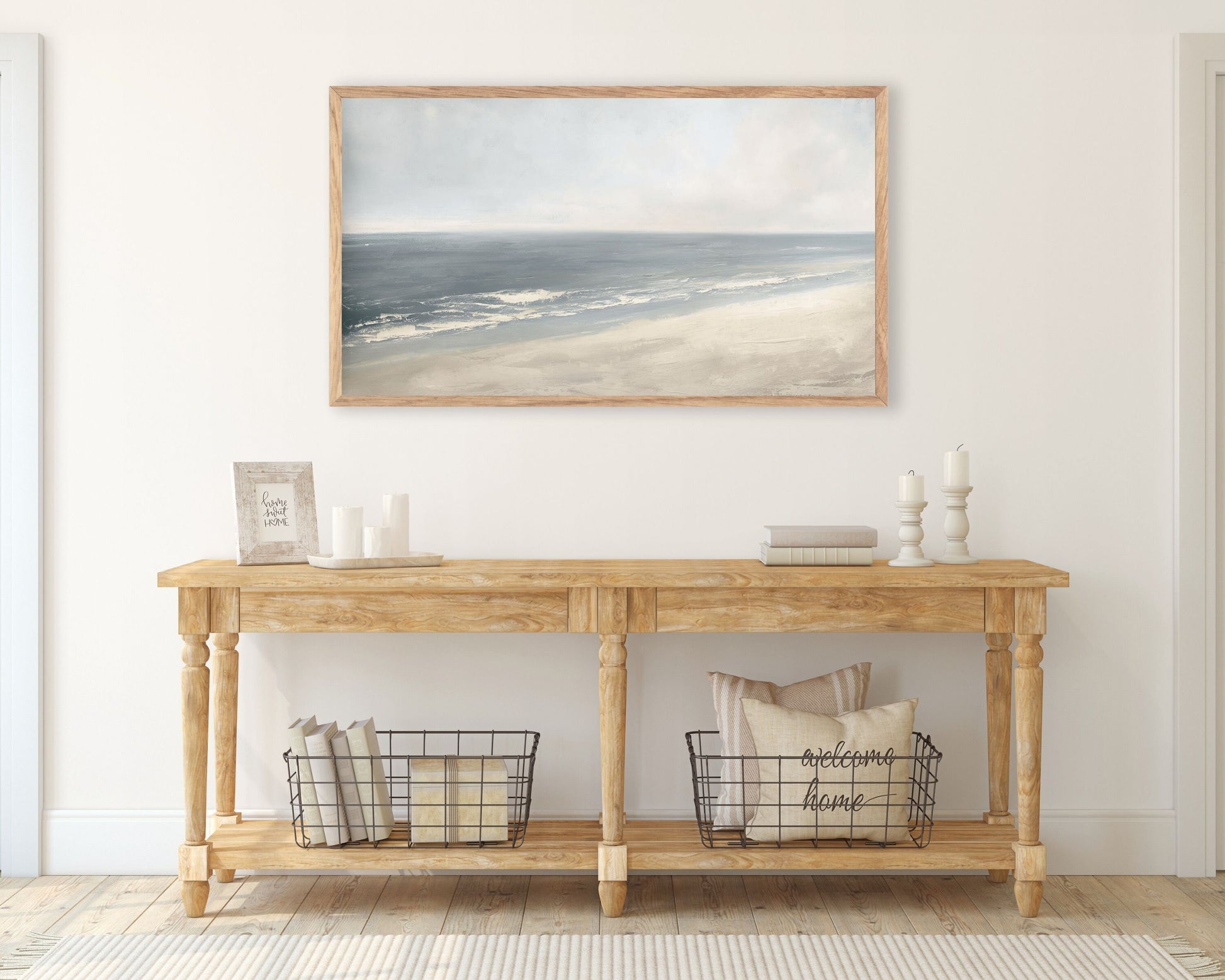 Neutral Beach Frame TV Art