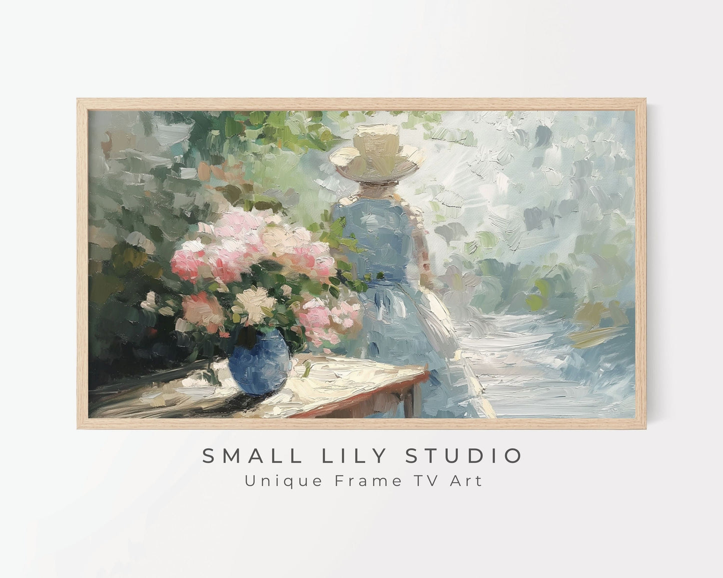 Spring Woman In Garden Frame TV Art