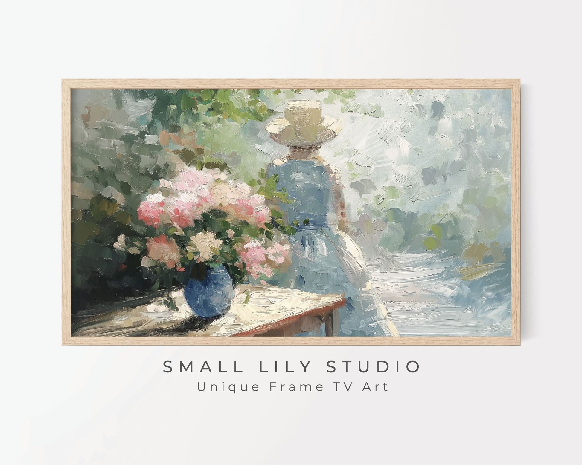 Spring Woman In Garden Frame TV Art