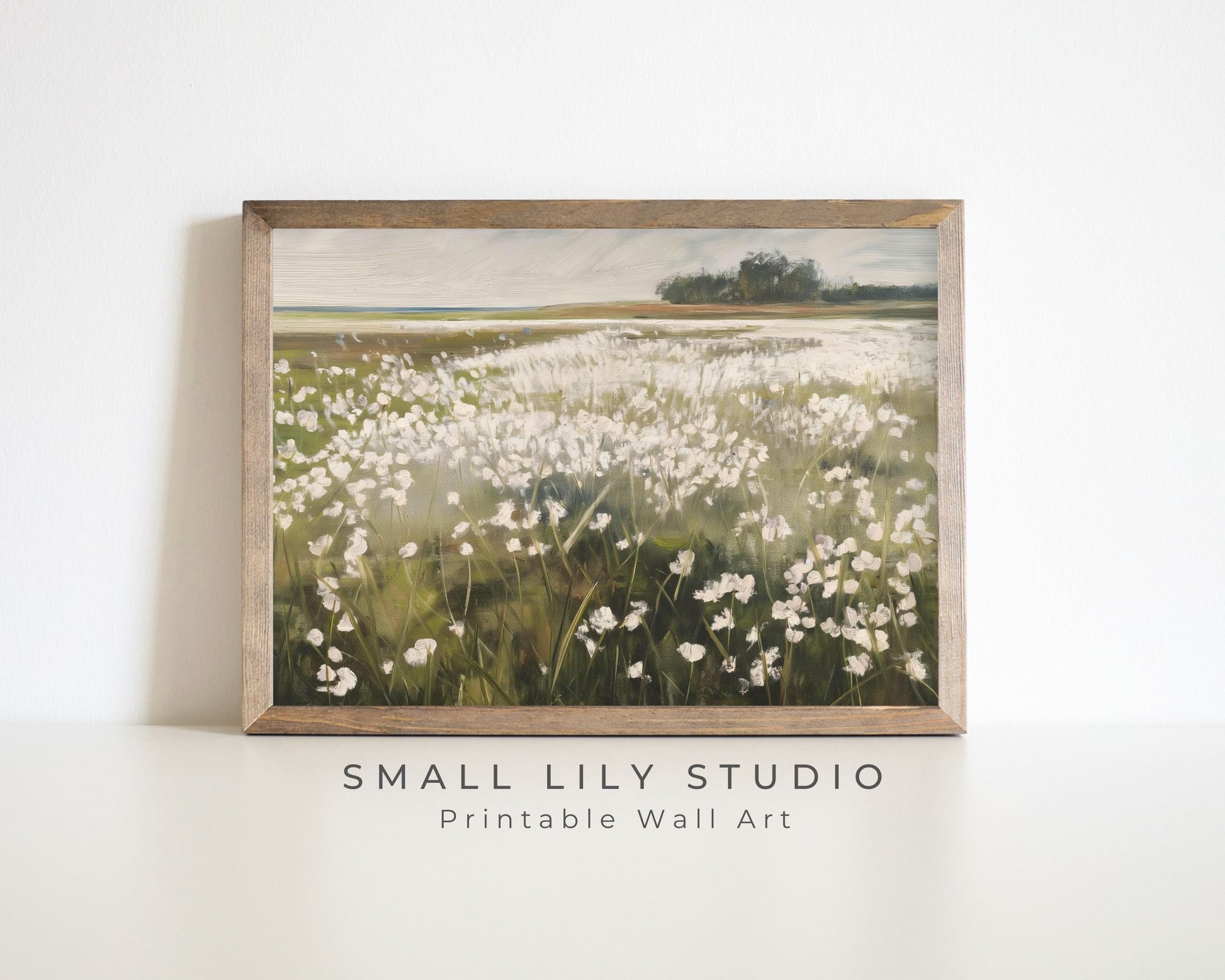 White Wildflowers Printable Wall Art