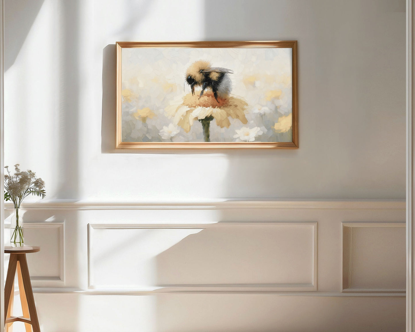 Cute Bee On Flower Frame TV Art