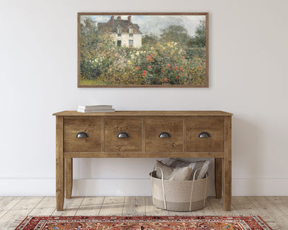 Cottage and Rose Garden Frame TV Art