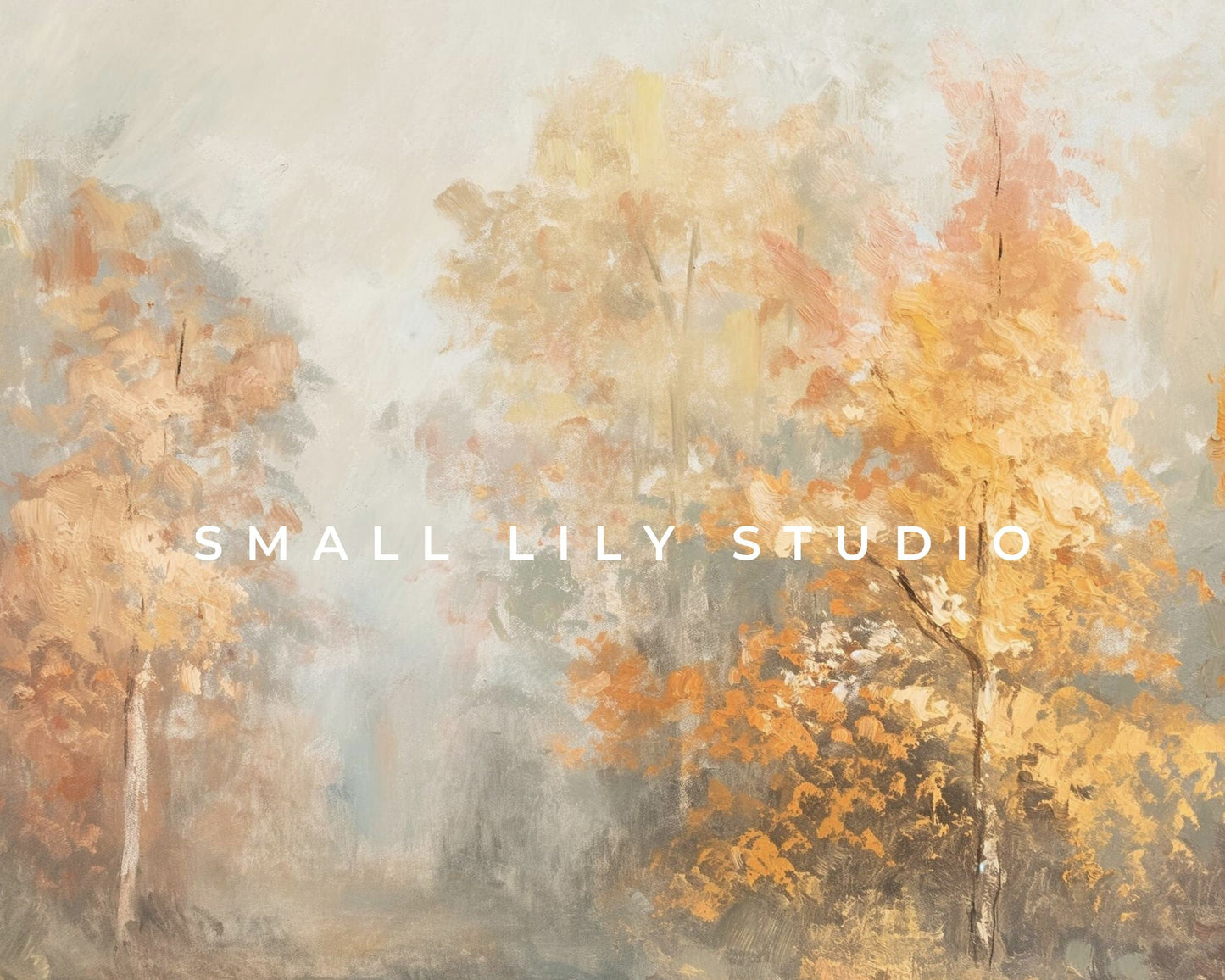 Fall Orange Trees in Fog Frame TV Art