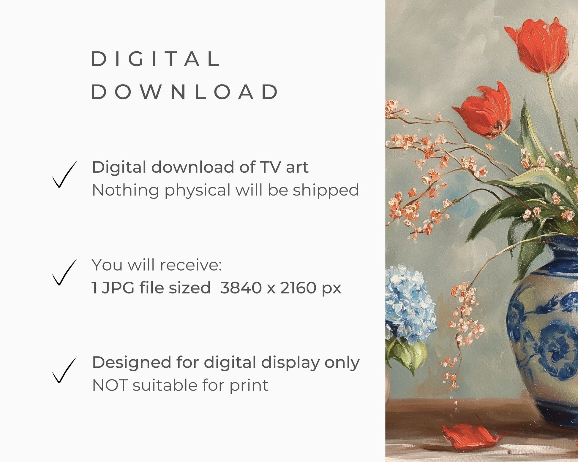 4th of July Florals Frame TV Art