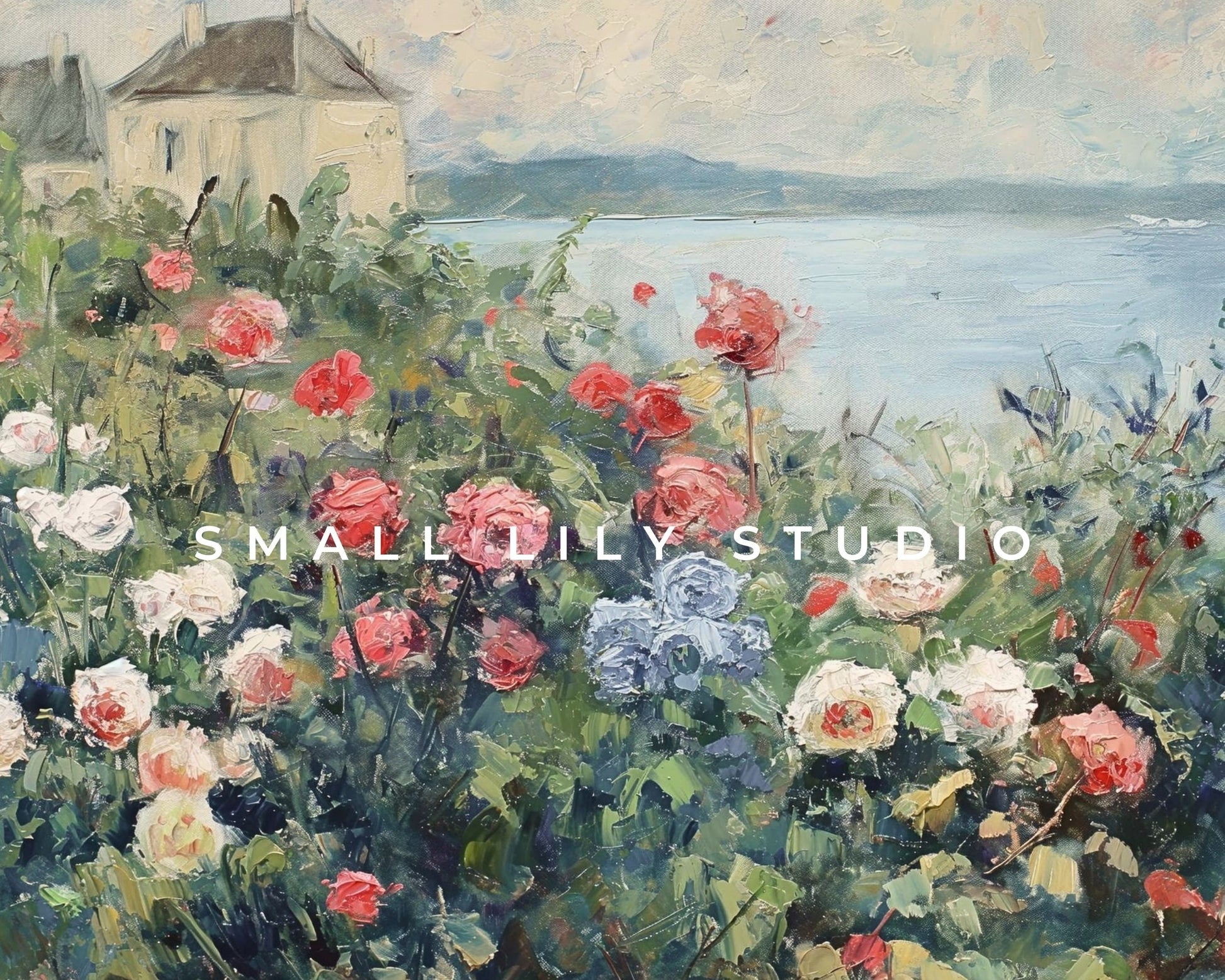 4th of July Rose Garden by the Sea Frame TV Art