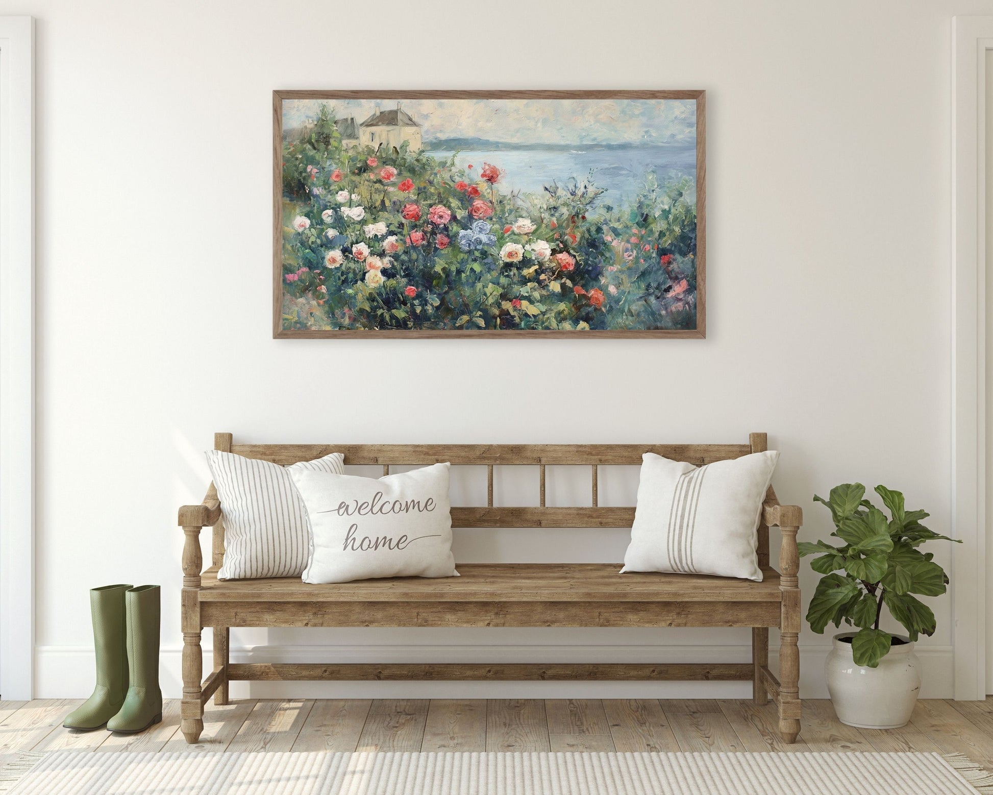 4th of July Rose Garden by the Sea Frame TV Art