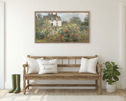 Cottage and Rose Garden Frame TV Art