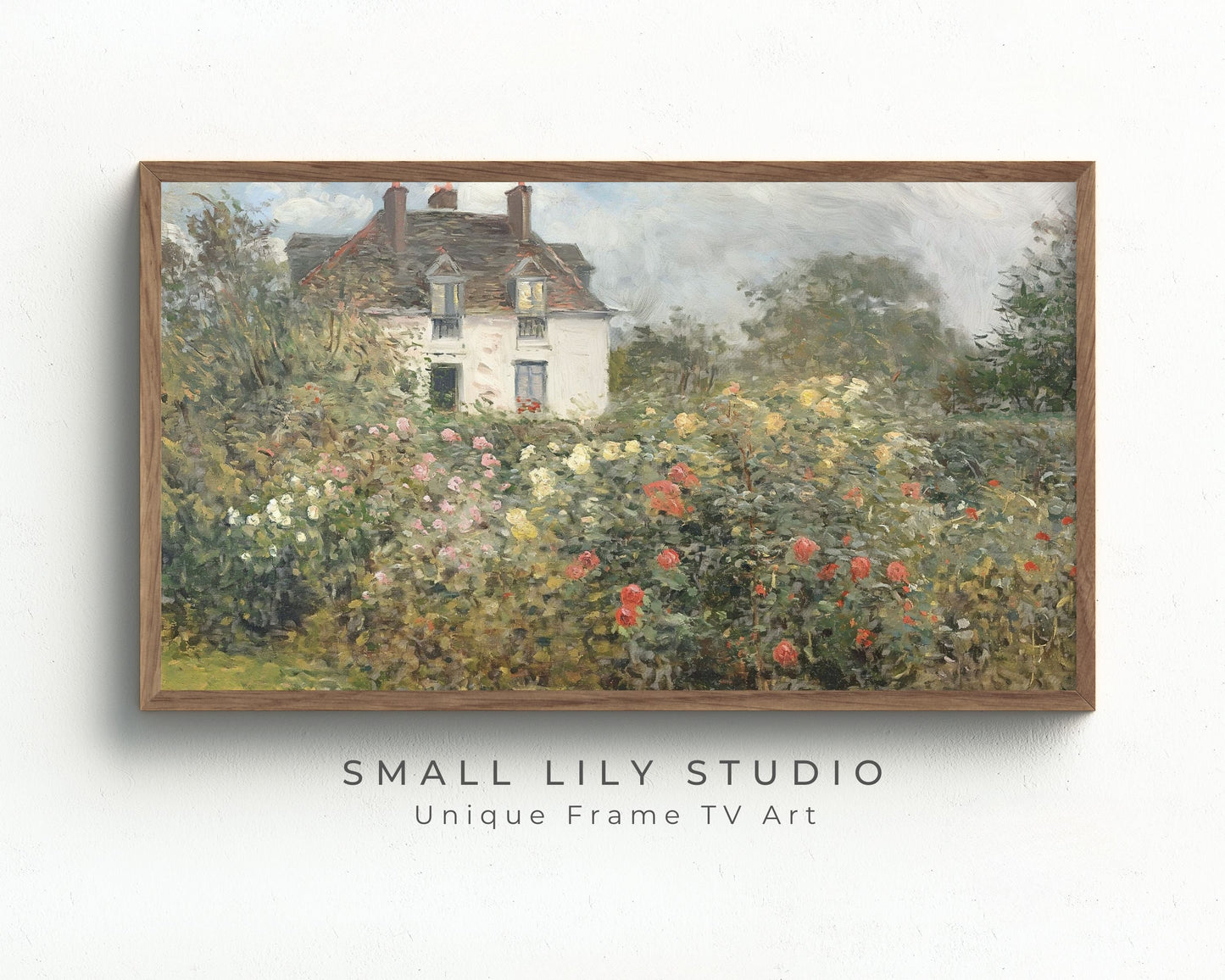 Cottage and Rose Garden Frame TV Art