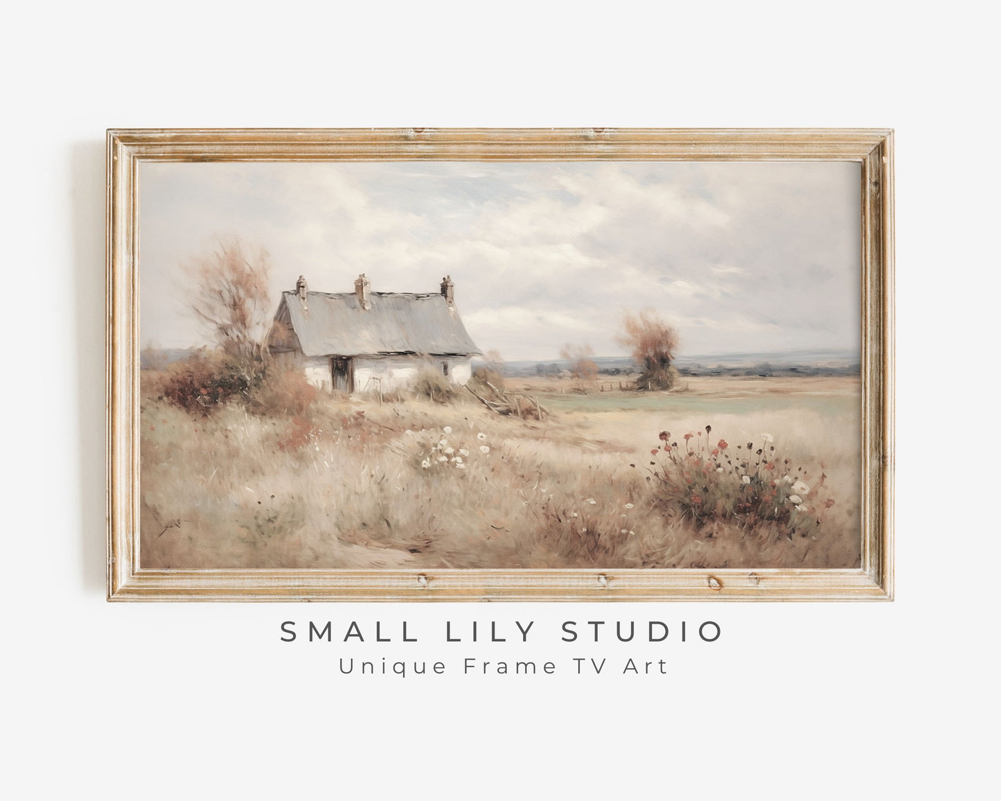 Cottage in Country Landscape Frame TV Art