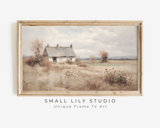 Cottage in Country Landscape Frame TV Art