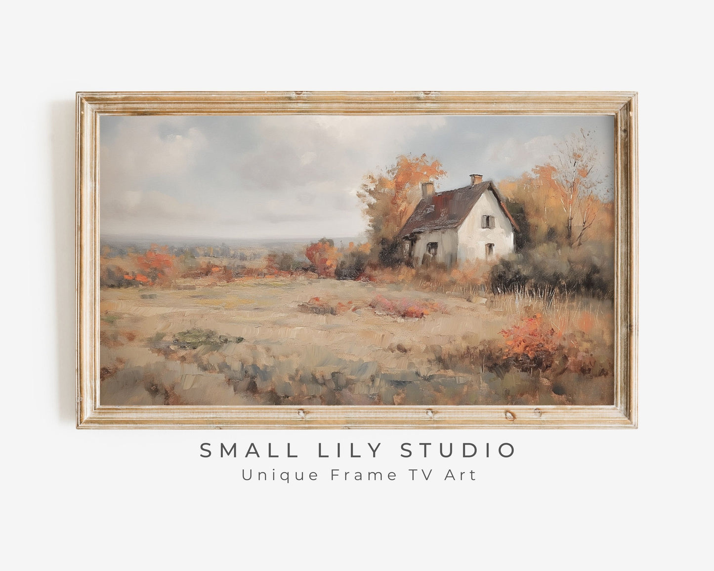 Fall Cottage in Country Landscape Frame TV Art