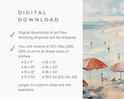 Summer Beach Umbrellas Printable Wall Art