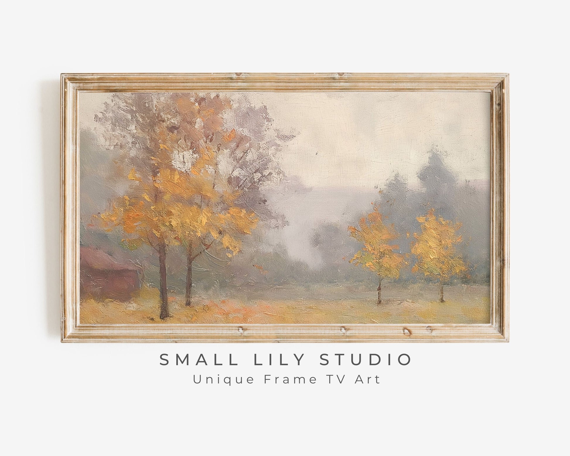 Fall Autumn Trees in Fog Frame TV Art