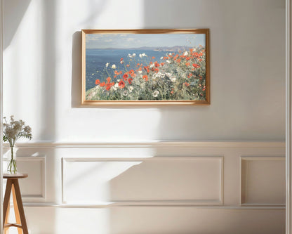 4th of July Poppies by the Sea Frame TV Art