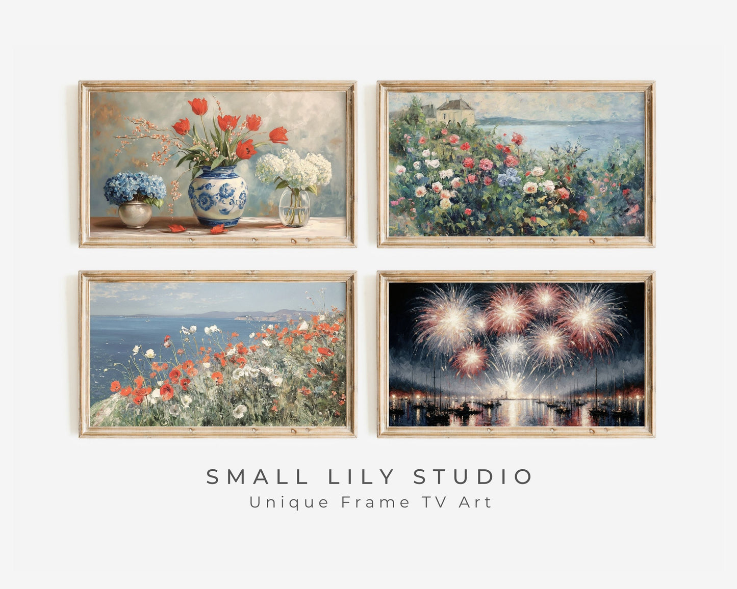 Red, White and Blue Frame TV Art Bundle