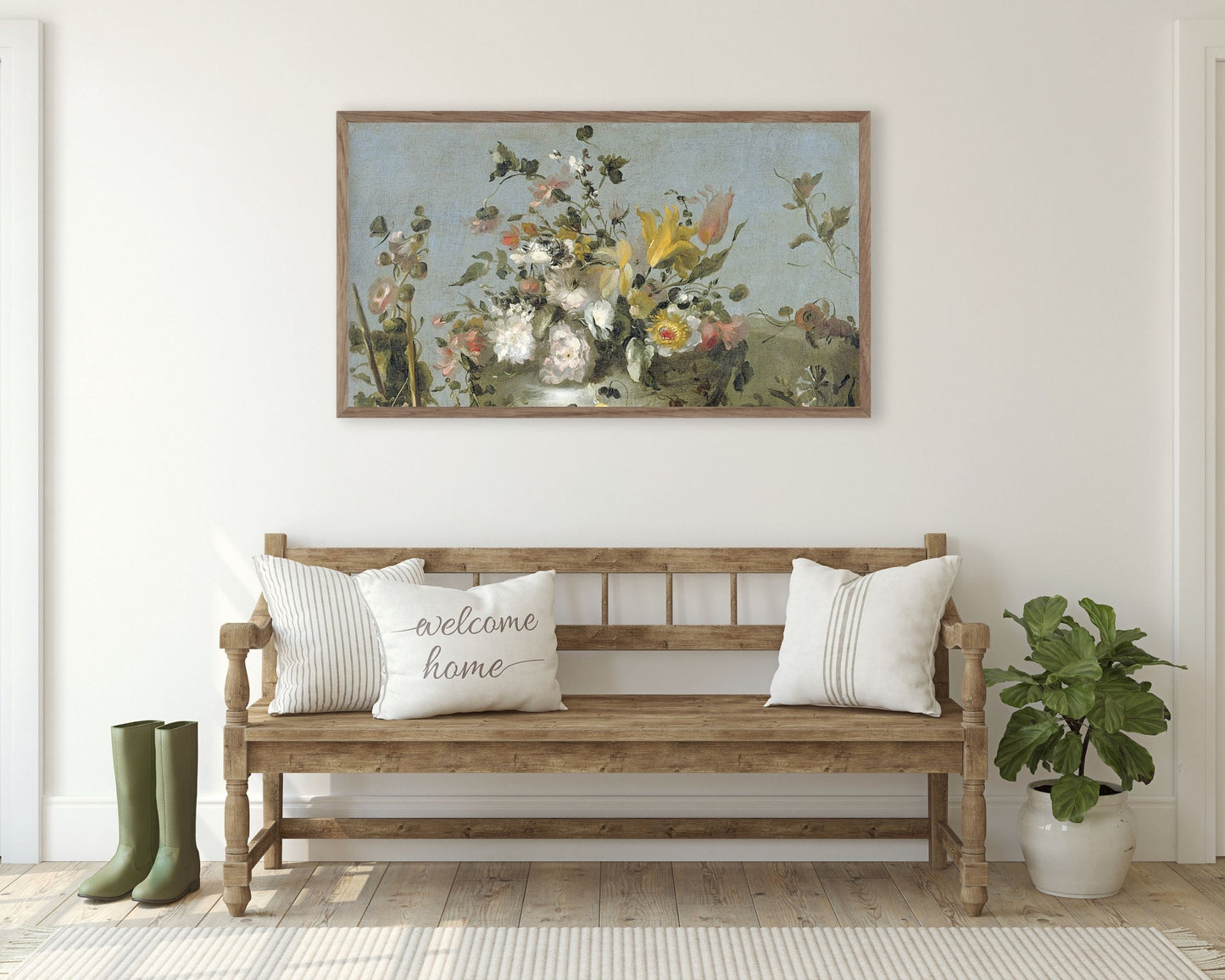 Floral Oil Painting Frame TV Art
