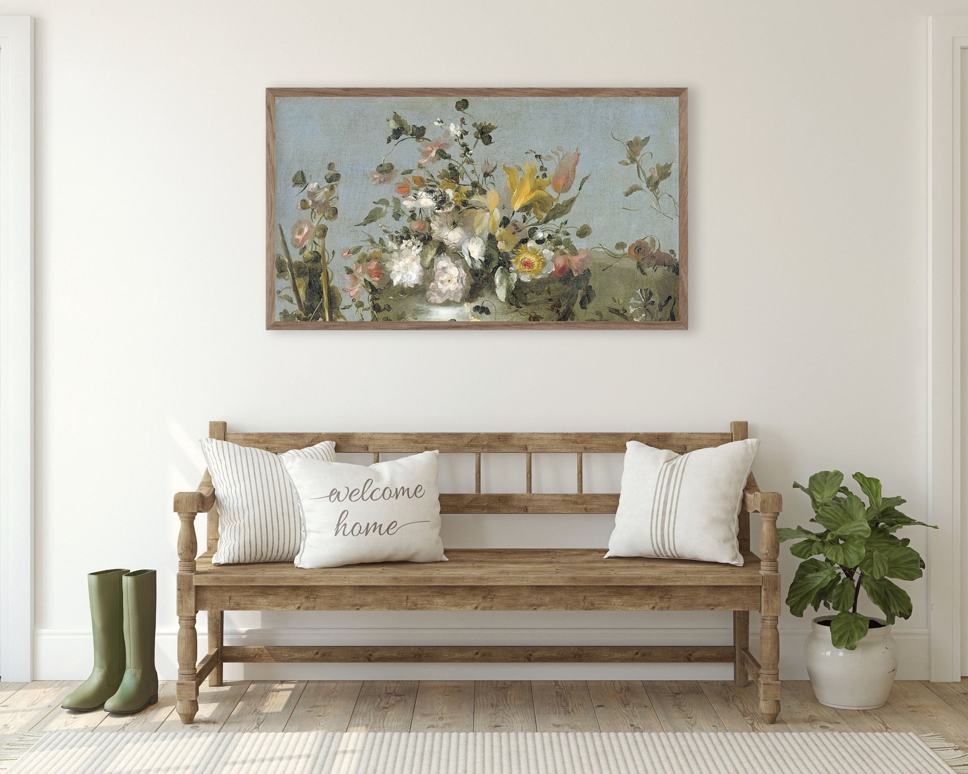 Floral Oil Painting Frame TV Art