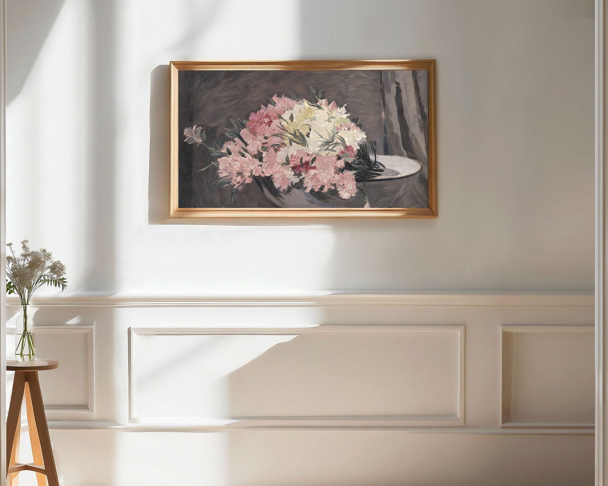 Moody Pink Flowers Frame TV Art