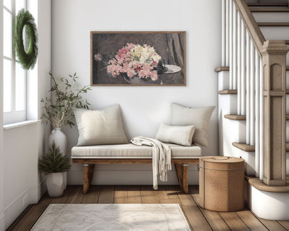 Moody Pink Flowers Frame TV Art