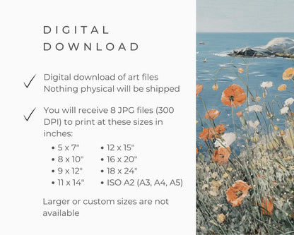 Coastal Poppies Printable Wall Art