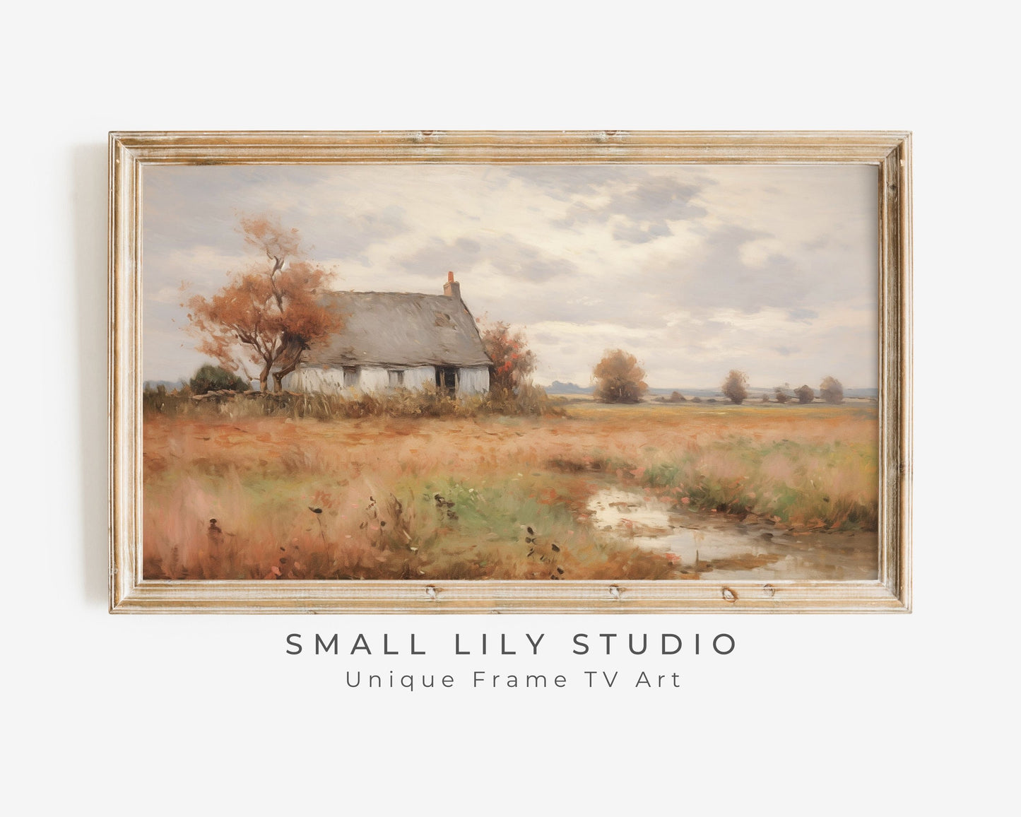 Fall Landscape and Cottage Frame TV Art