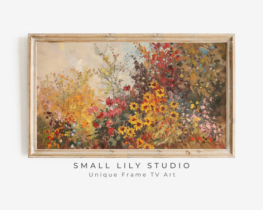 Fall Floral Landscape Frame TV Art