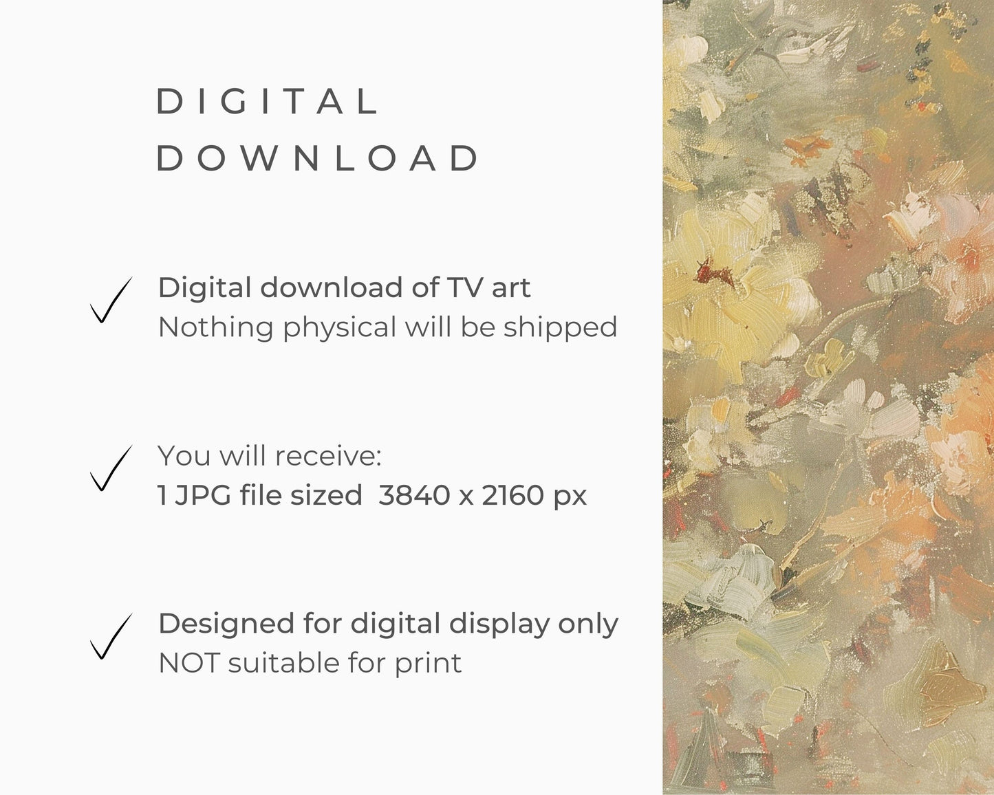 Fall Florals Soft Abstract Frame TV Art