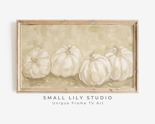 White Pumpkins Still Life Frame TV Art