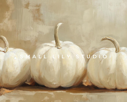 White Pumpkins Fall Frame TV Art