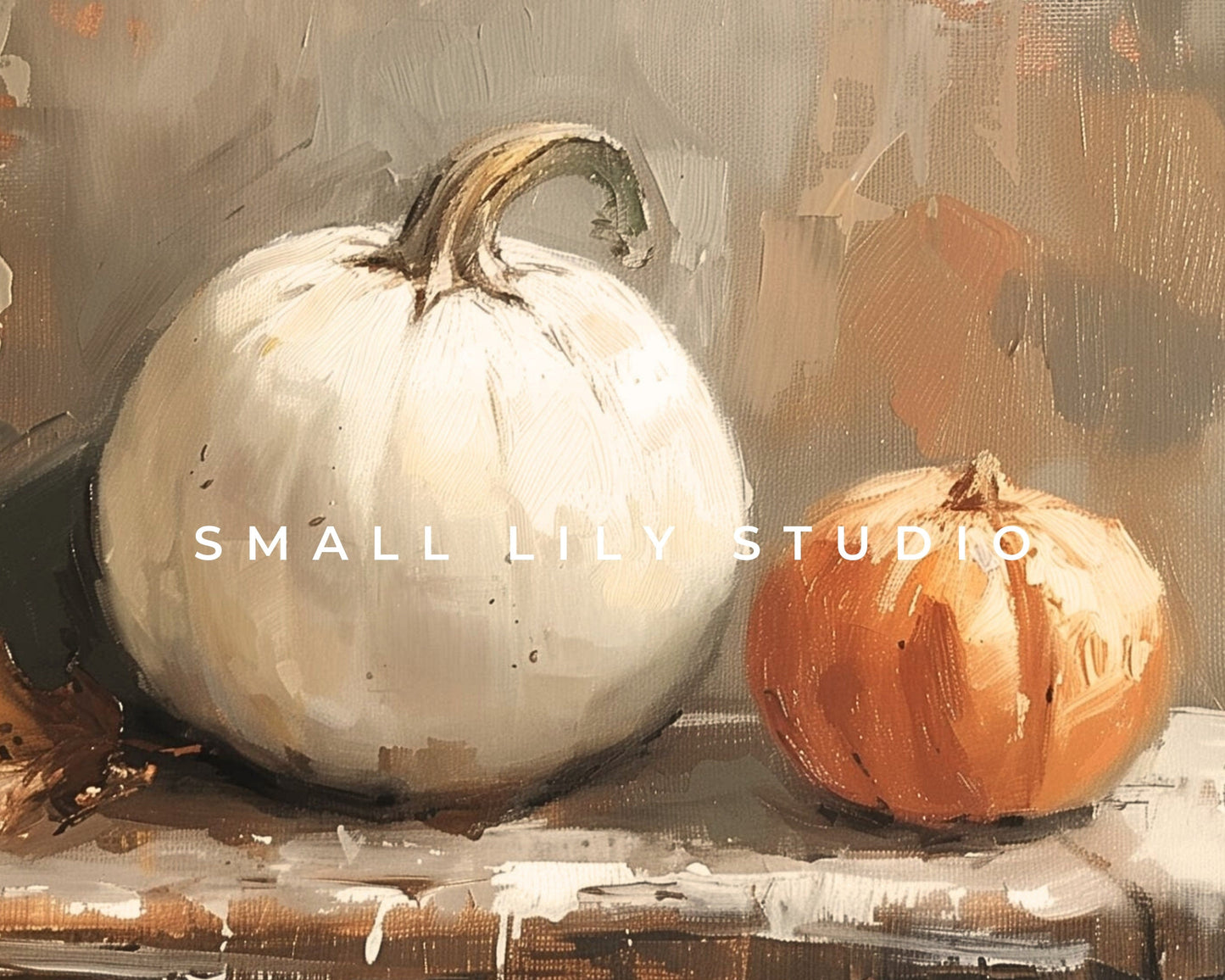 White Pumpkin Still Life Fall Frame TV Art