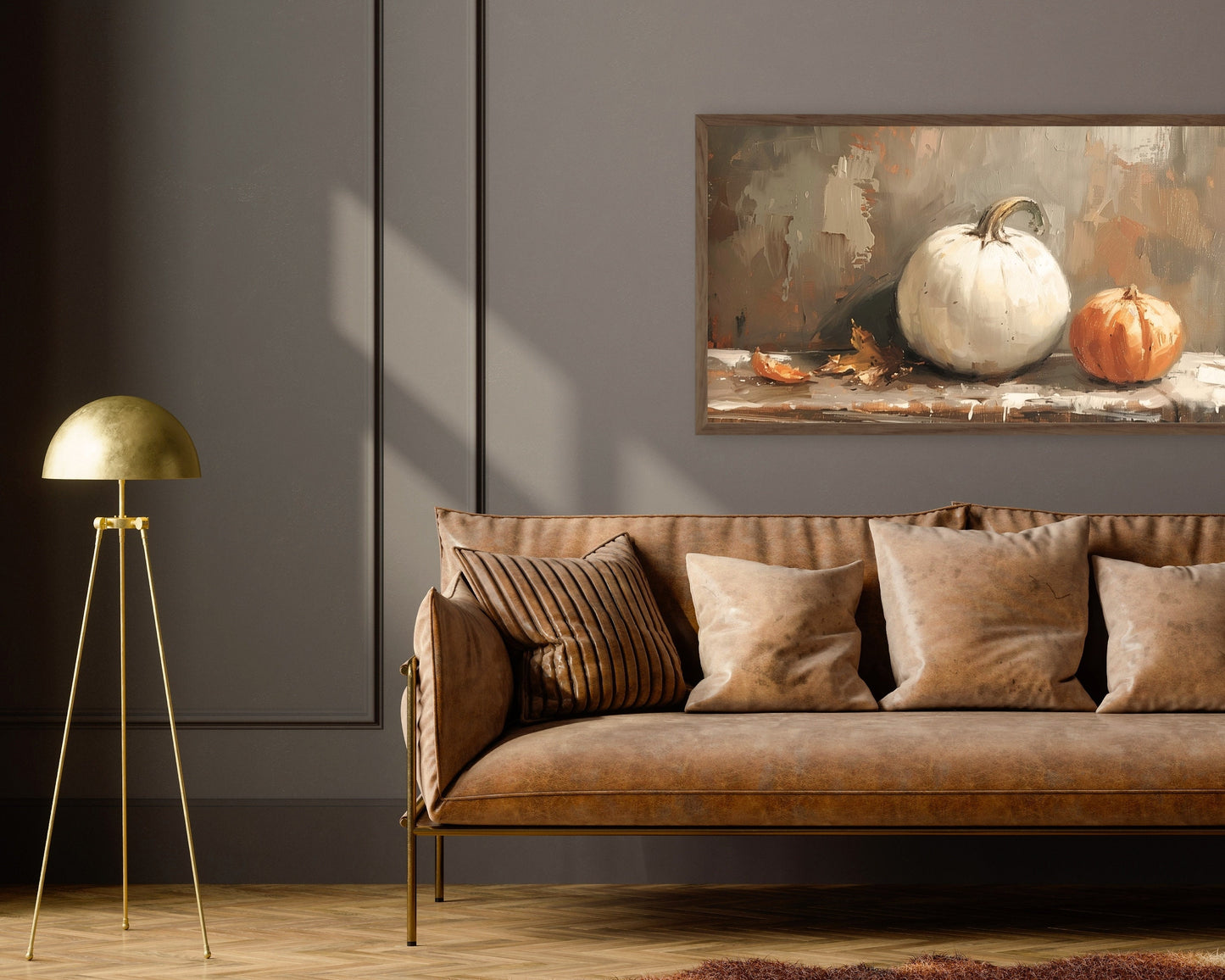 White Pumpkin Still Life Fall Frame TV Art