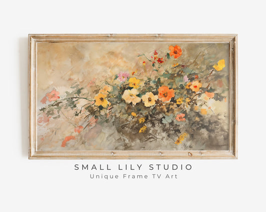 Fall Florals Watercolor Frame TV Art