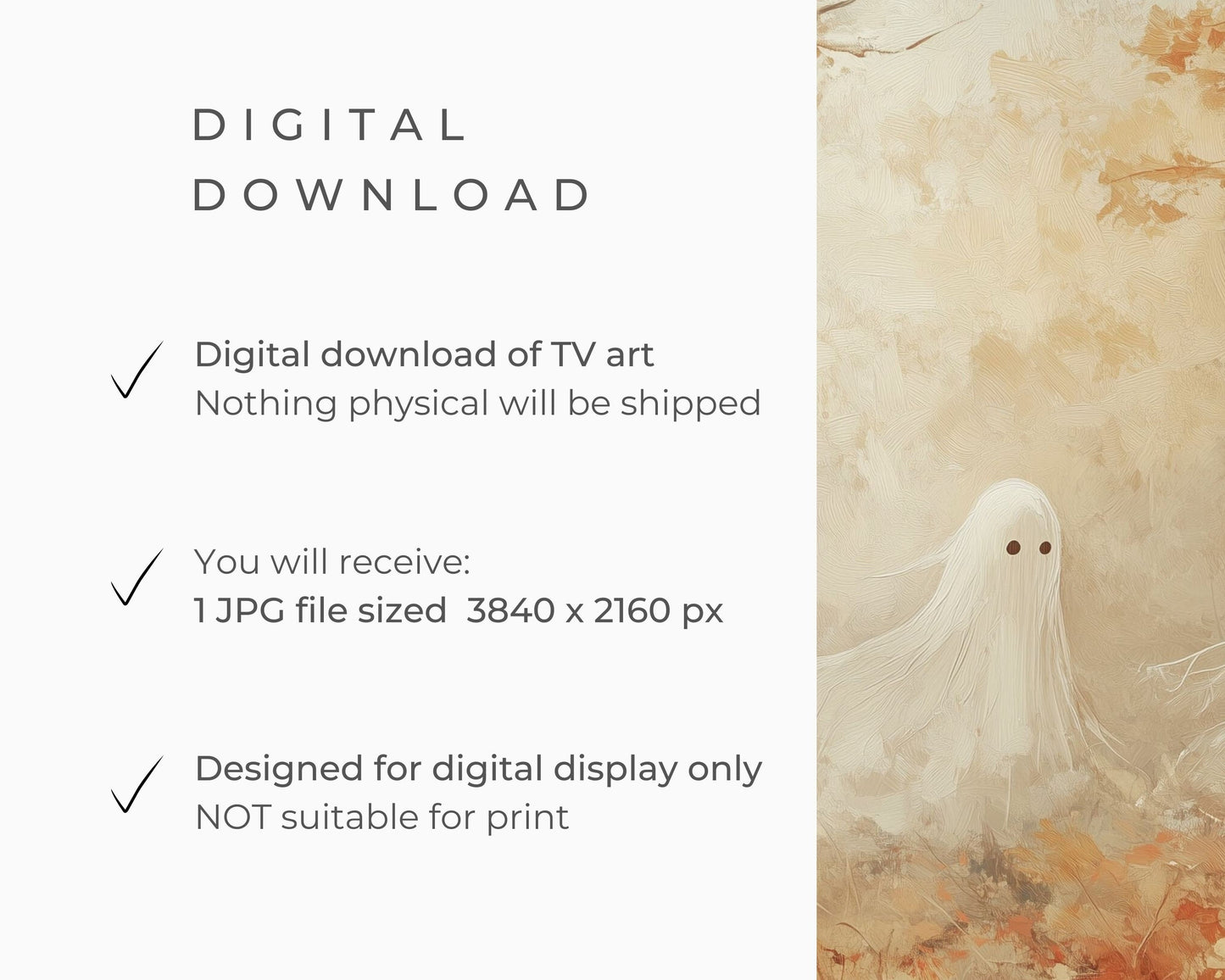 Ghost Couple in the Woods Halloween Frame TV Art