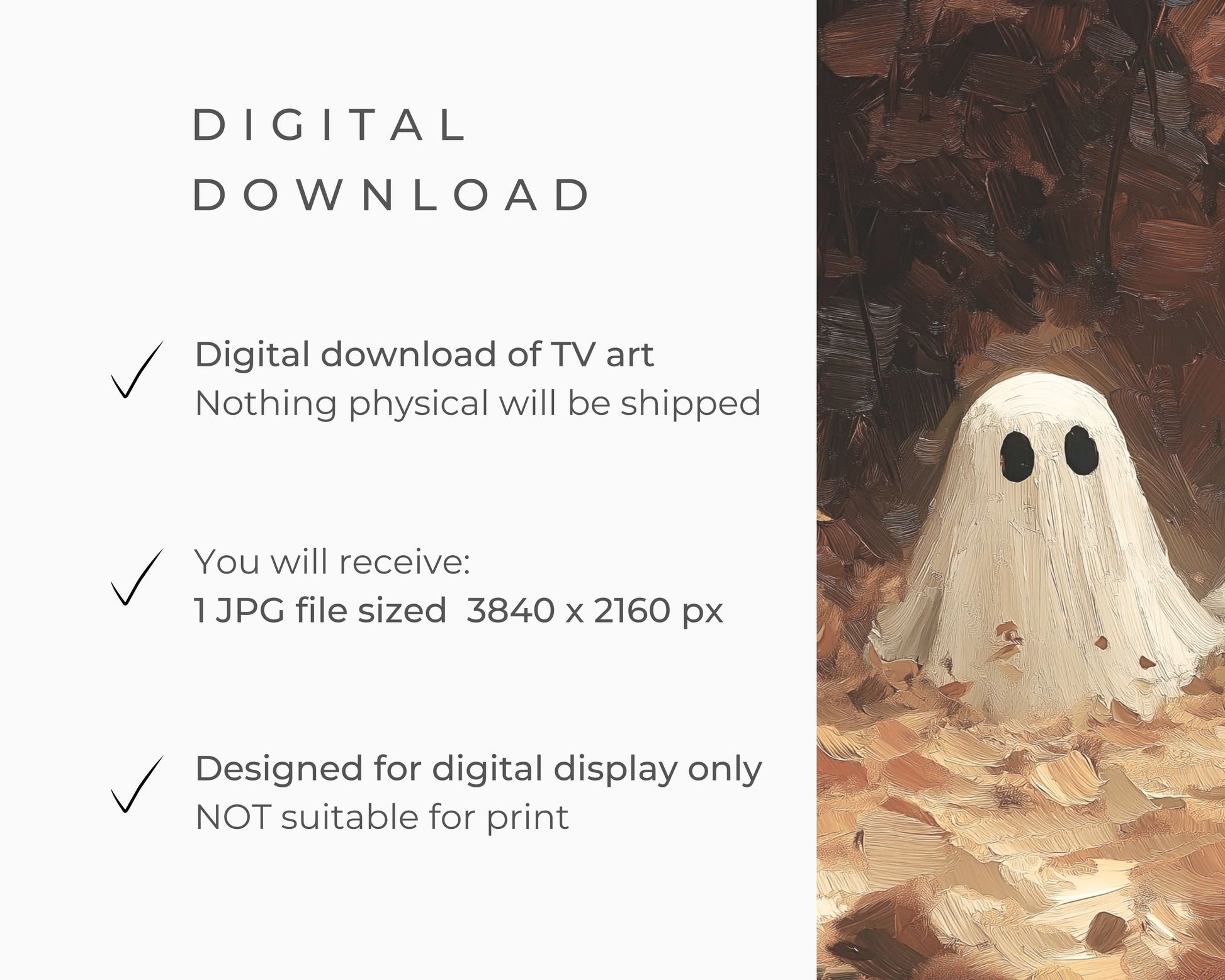 Tiny Ghosts in the Woods Halloween Frame TV Art