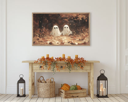 Tiny Ghosts in the Woods Halloween Frame TV Art