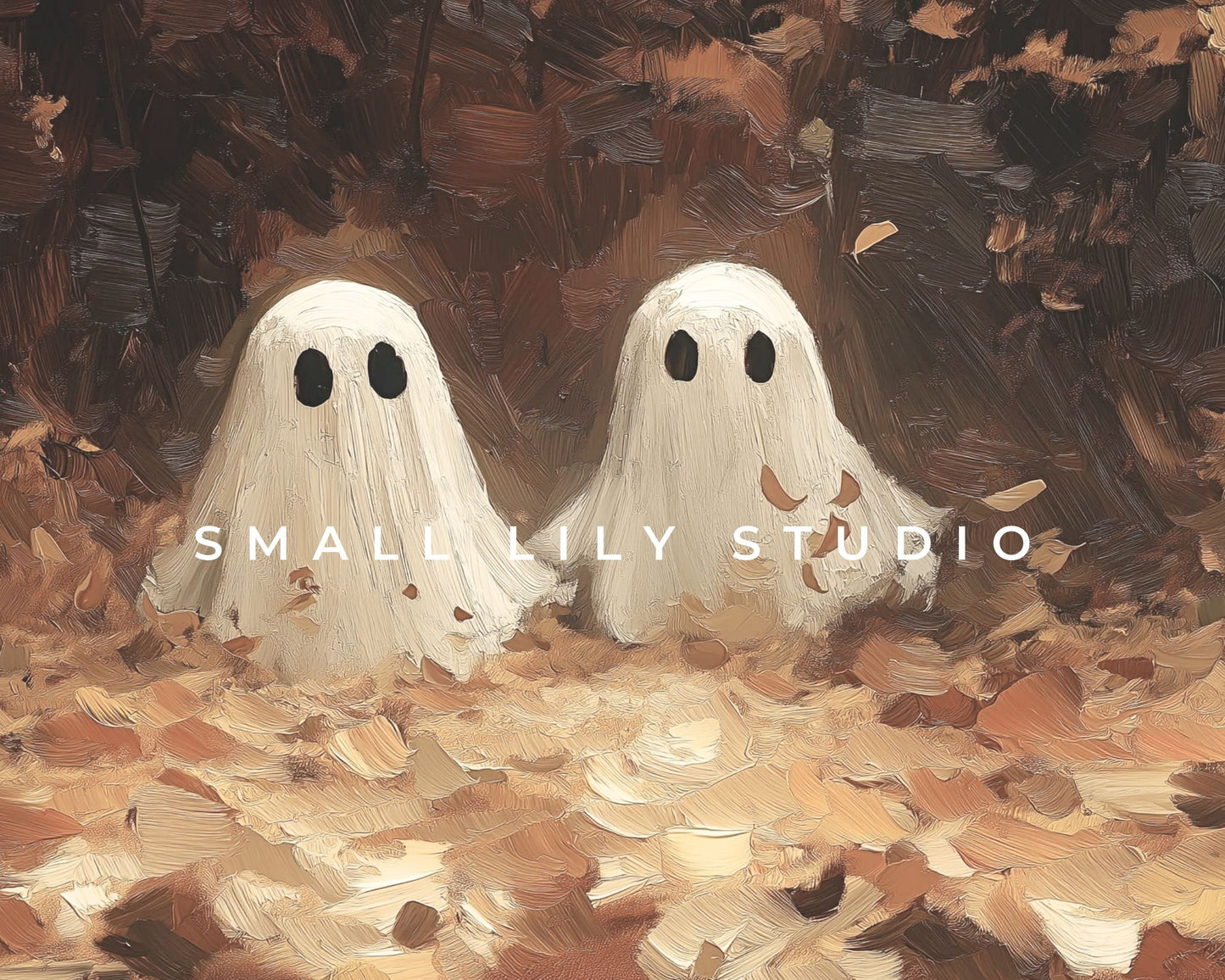 Tiny Ghosts in the Woods Halloween Frame TV Art