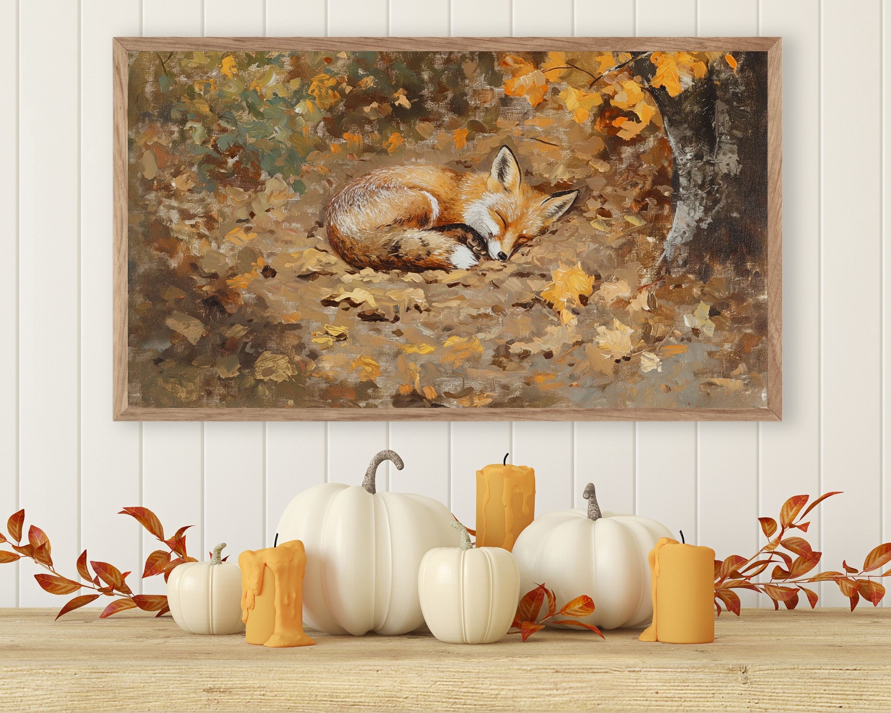 Thanksgiving sleeping outlet autumn fox Throw