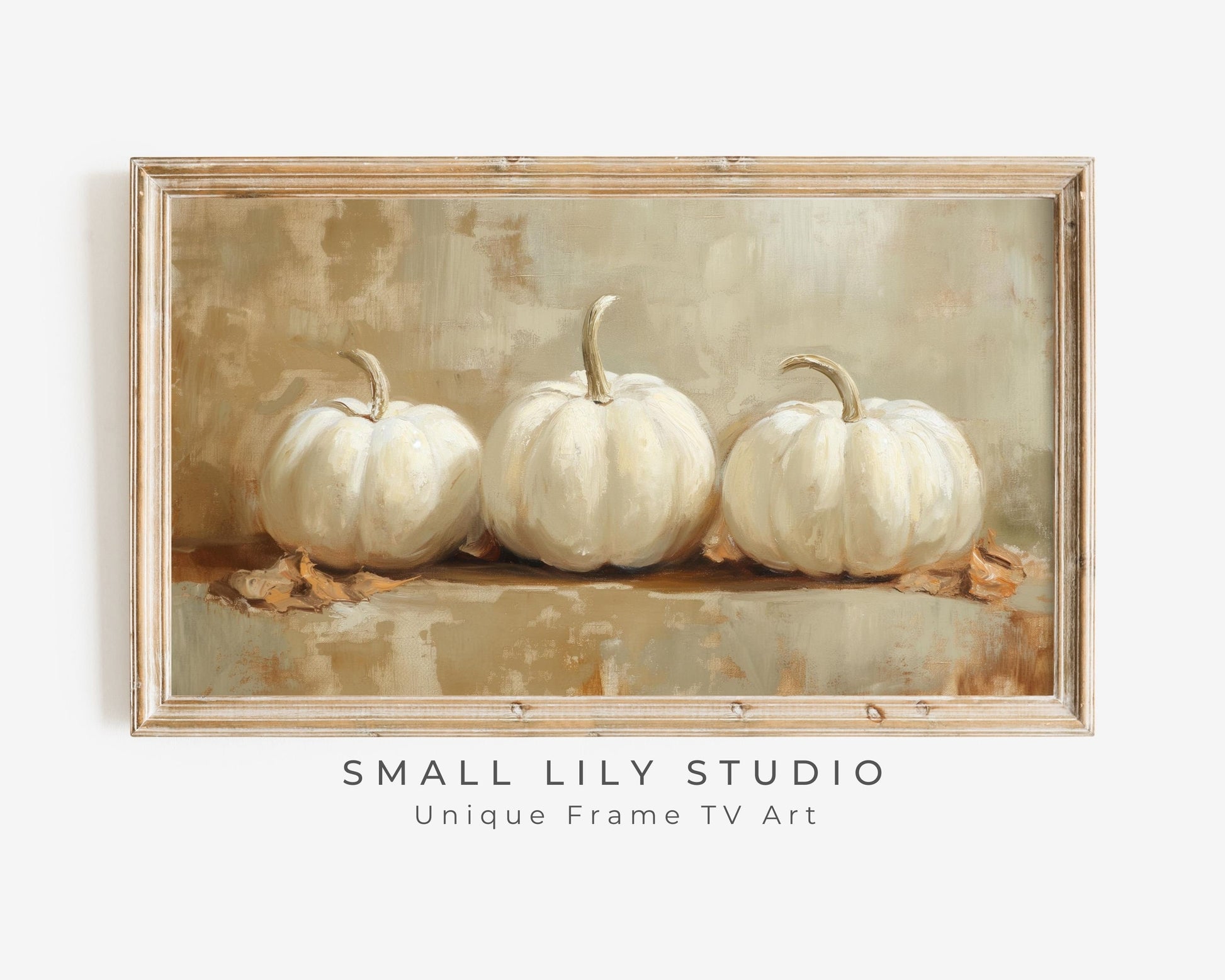 White Pumpkins Fall Frame TV Art