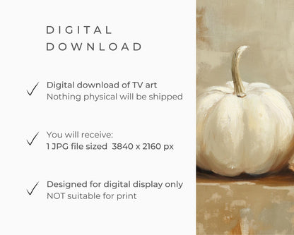 White Pumpkins Fall Frame TV Art