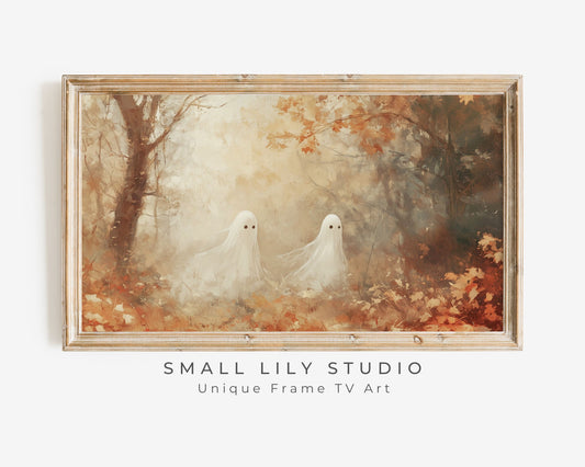 Ghost Couple in the Woods Halloween Frame TV Art