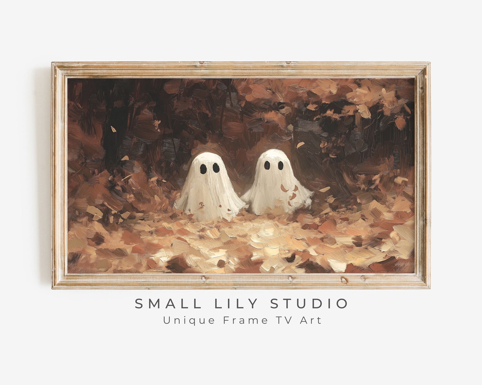 Tiny Ghosts in the Woods Halloween Frame TV Art