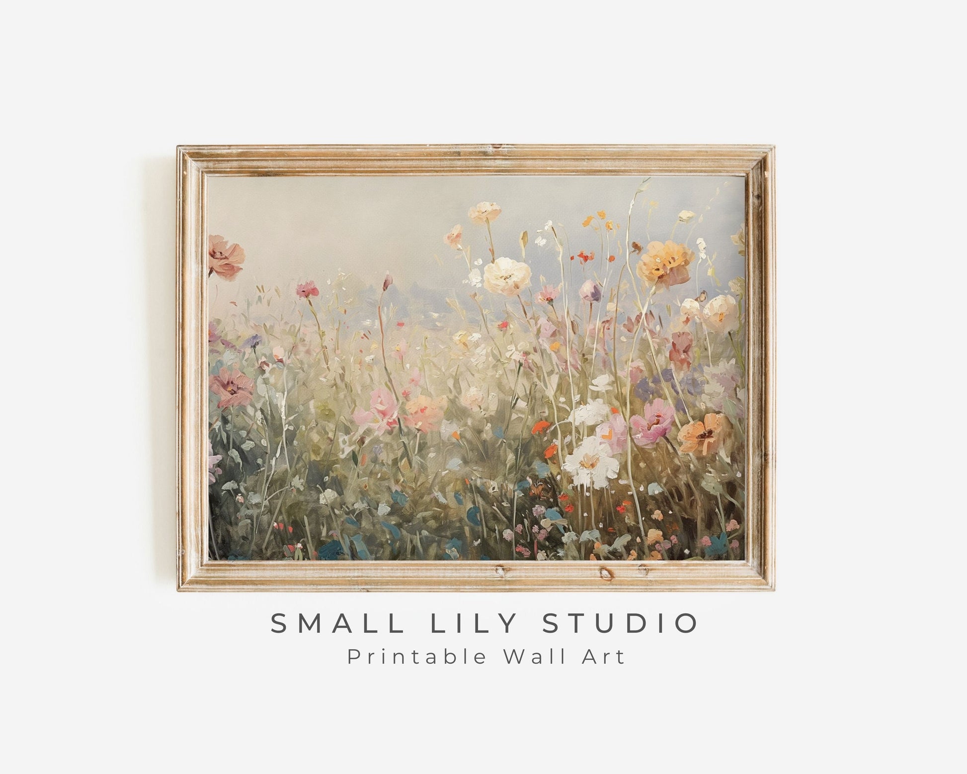 Pink Wildflowers Vintage Style Printable Wall Art