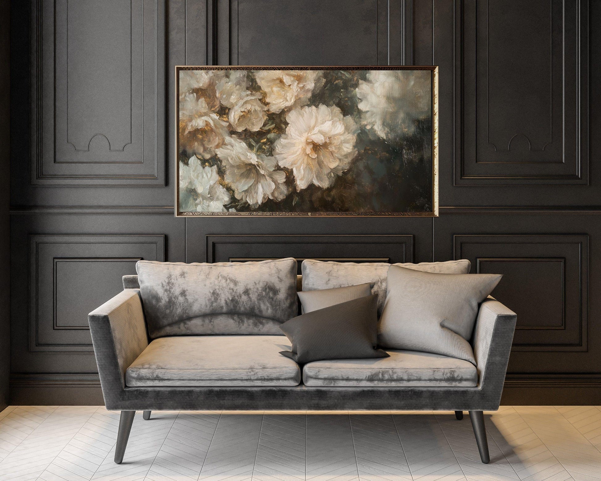 Abstract Florals Soft Blush Pink Frame TV Art