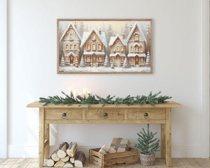 Gingerbread Houses Christmas Frame TV Art
