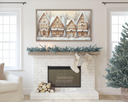 Gingerbread Houses Christmas Frame TV Art